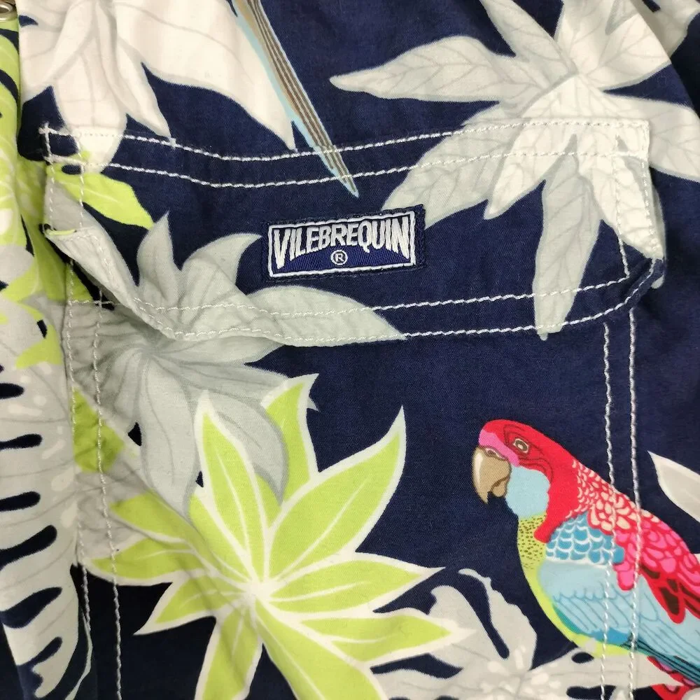 Vilebrequin Swim Suit Trunks Men XXL Hawaiian Board Shorts Floral Tropical Birds